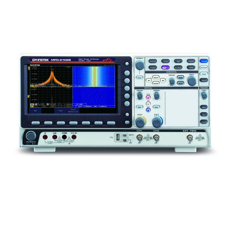 MPO-2000 Series – Oscilloscope Programmable Multifonction 200 MHz, 2/4 voies
Vue de face, modèle à 2 voies